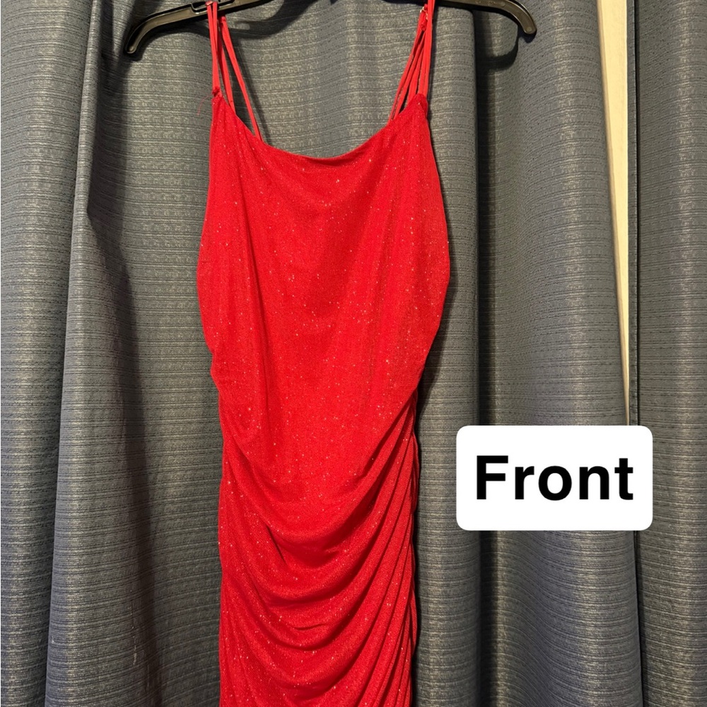 Lucy in the Sky Strapless Red Dress